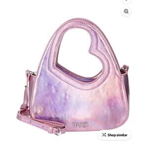 Paris Hilton Women's Heartbreaker Handle Bag Purse Crossbody Iridescent Pink